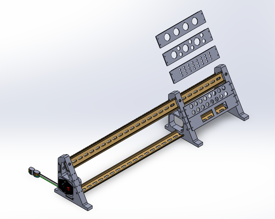 Desktop DIN Rail Stand and PLC Trainer: Full Kit - Powered