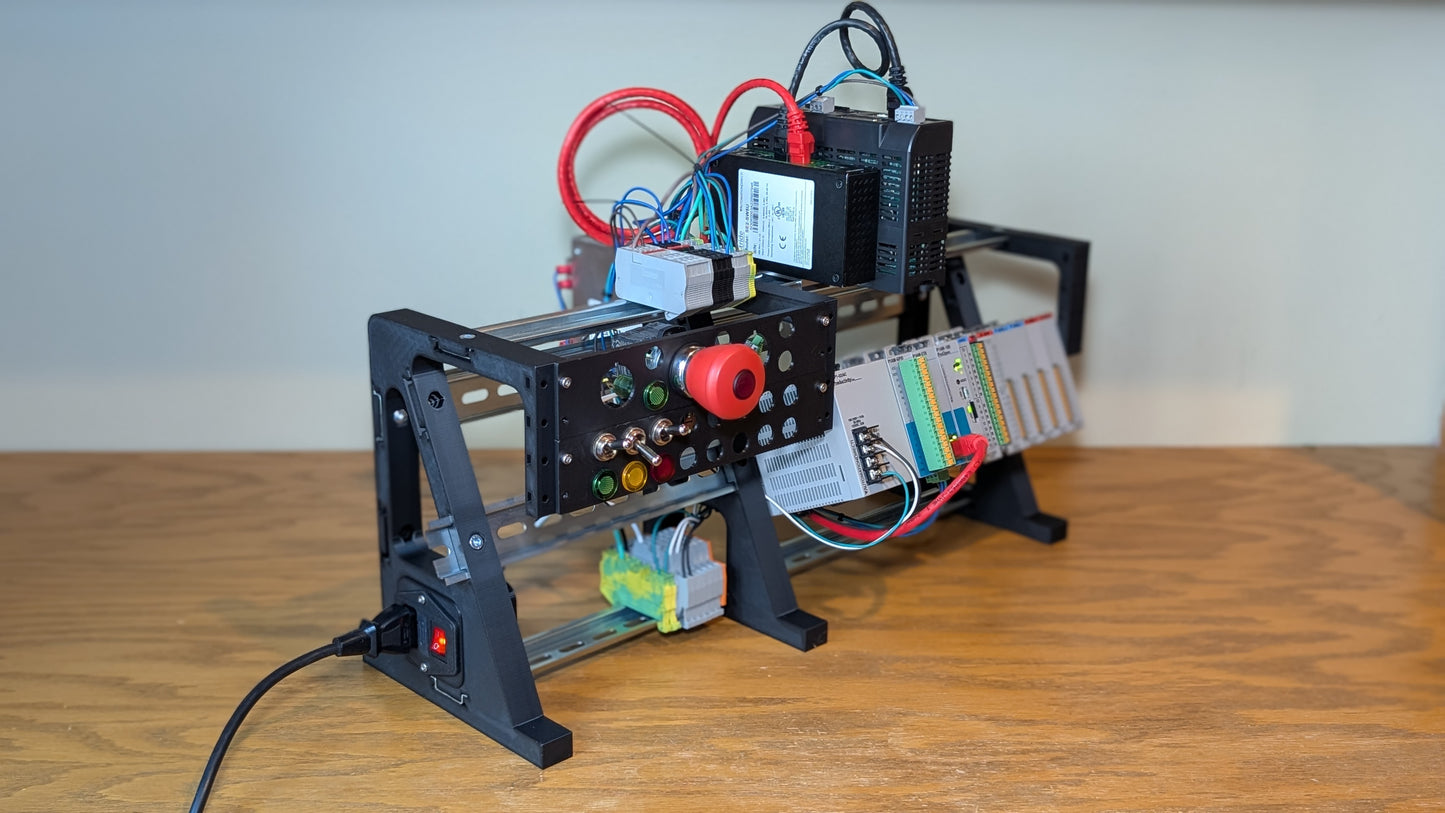 XL DIN Rail Stand and PLC Trainer: Full Powered Kit