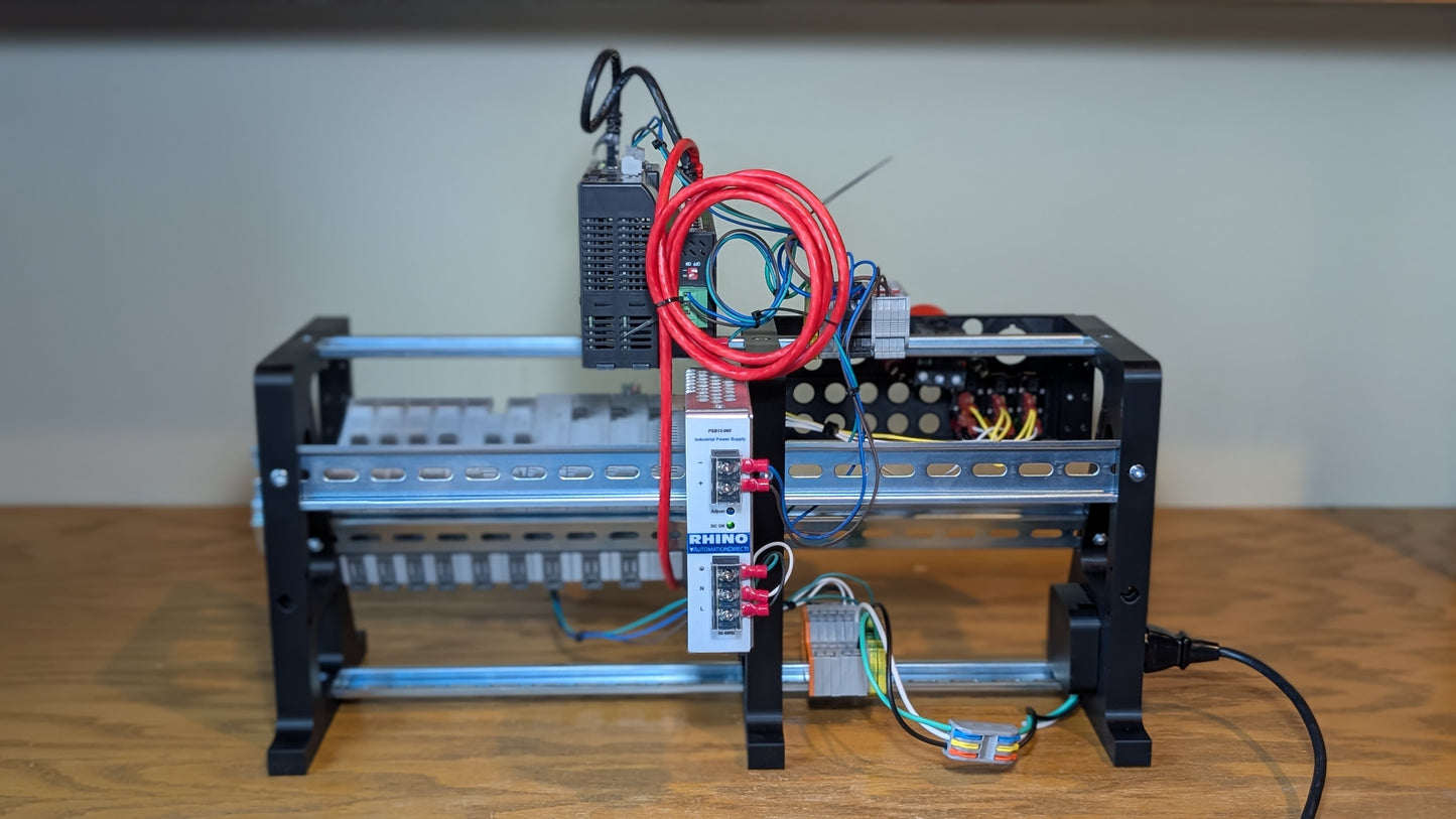 XL DIN Rail Stand and PLC Trainer: Full Powered Kit