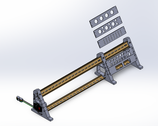 Desktop DIN Rail Stand and PLC Trainer: Full Kit - Powered