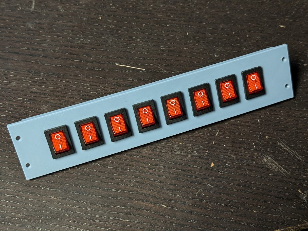 Switch Panel, 8x Illuminated Switches for PLC Stands